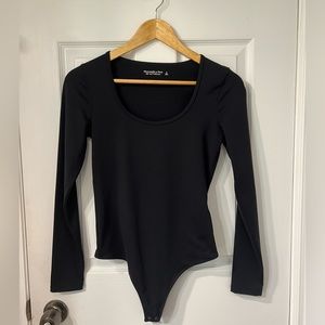 Abercrombie Soft AF Black Long Sleeve Bodysuit
